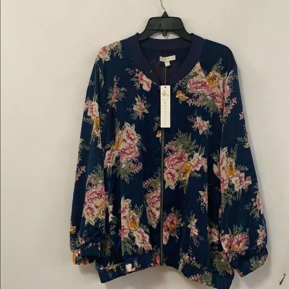 NWT MARYBELLE‎ FLORAL ZIP UP FRONT BLAZER SIZE 2X - Picture 1 of 8